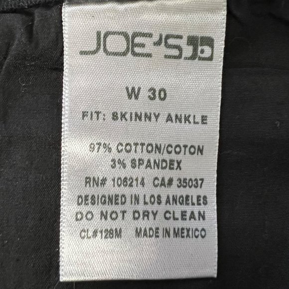 Joes Jeans Skinny Ankle Jeans Coated Black size 30 - Picture 10 of 12